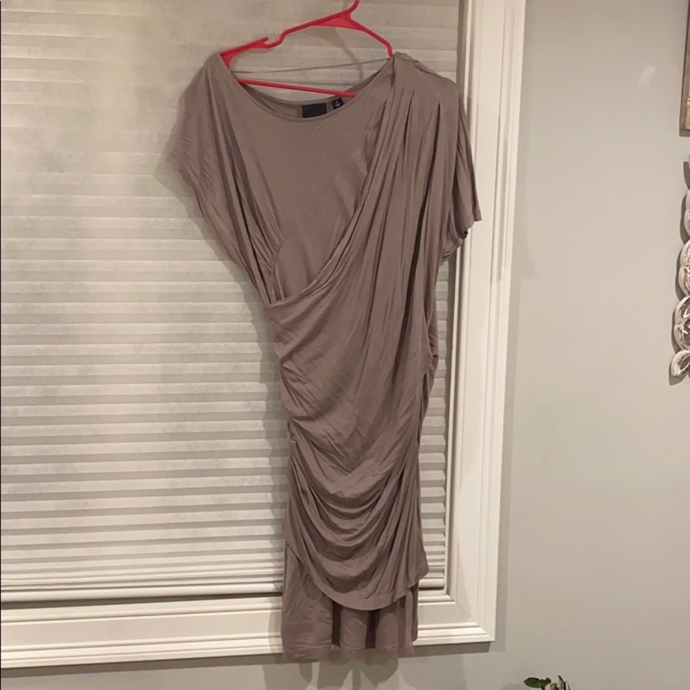 Slate/clay colored asymmetric dress sz M